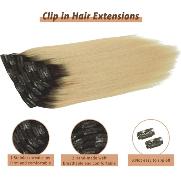 16 Inch (Pack of 1) , Ombre Dark Brown to Platinum Blonde #R2-60A - Picture 5 of 7